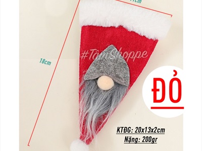 Nón Noel thần lùn mini Decor bàn tiệc ĐK 10cm [Vải nỉ - Nhiều màu] NON-X-10